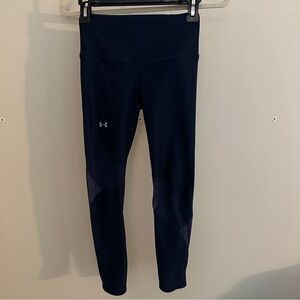Under Armour Navy Blue Compression Performance Mesh Cutout Leggings Heatgear XS